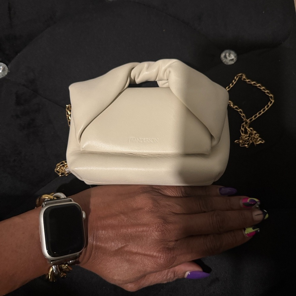 JW Anderson Ivory Bow Clutch with Gold Chain - Picture 12 of 15